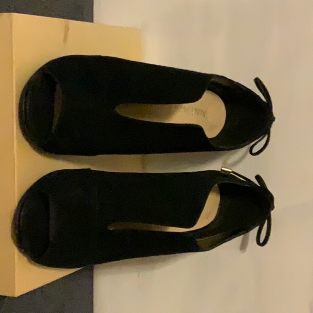 Nine West open toe suede heel Sz 8.5